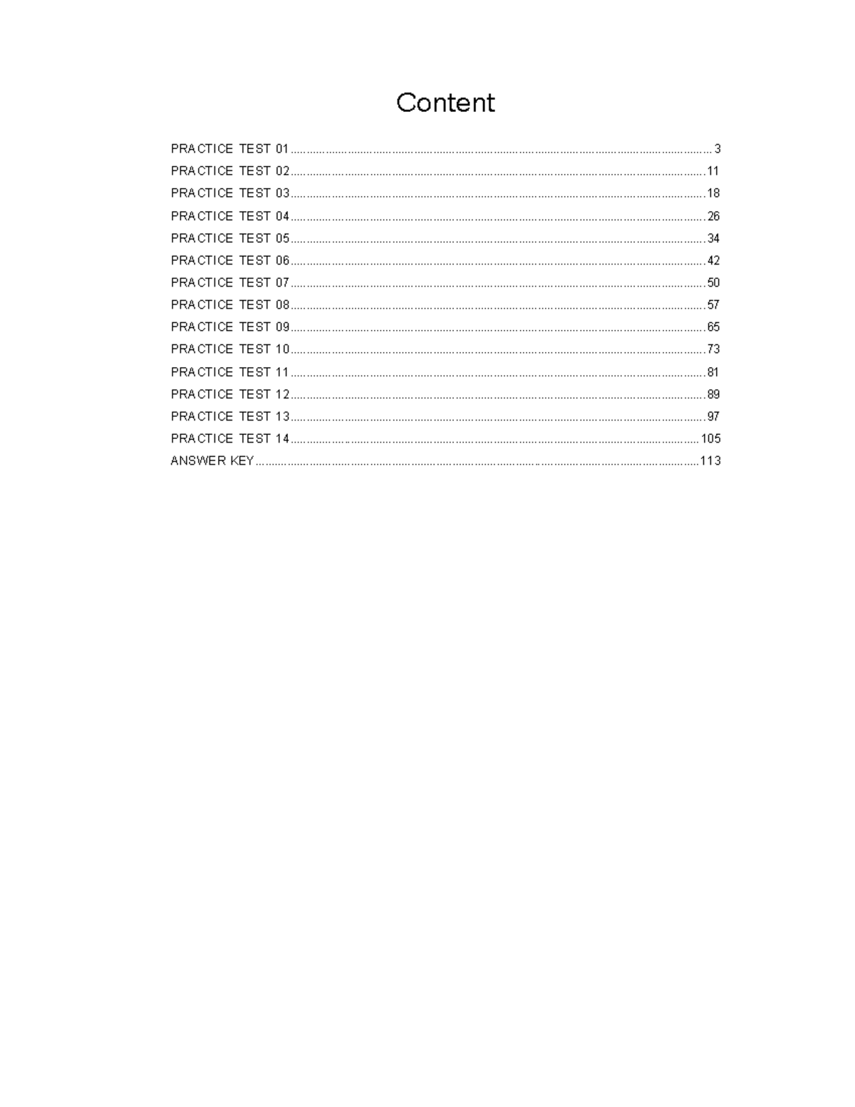 Content PRACTICE TEST 01 - Comprehensive Review for Exam Preparation ...