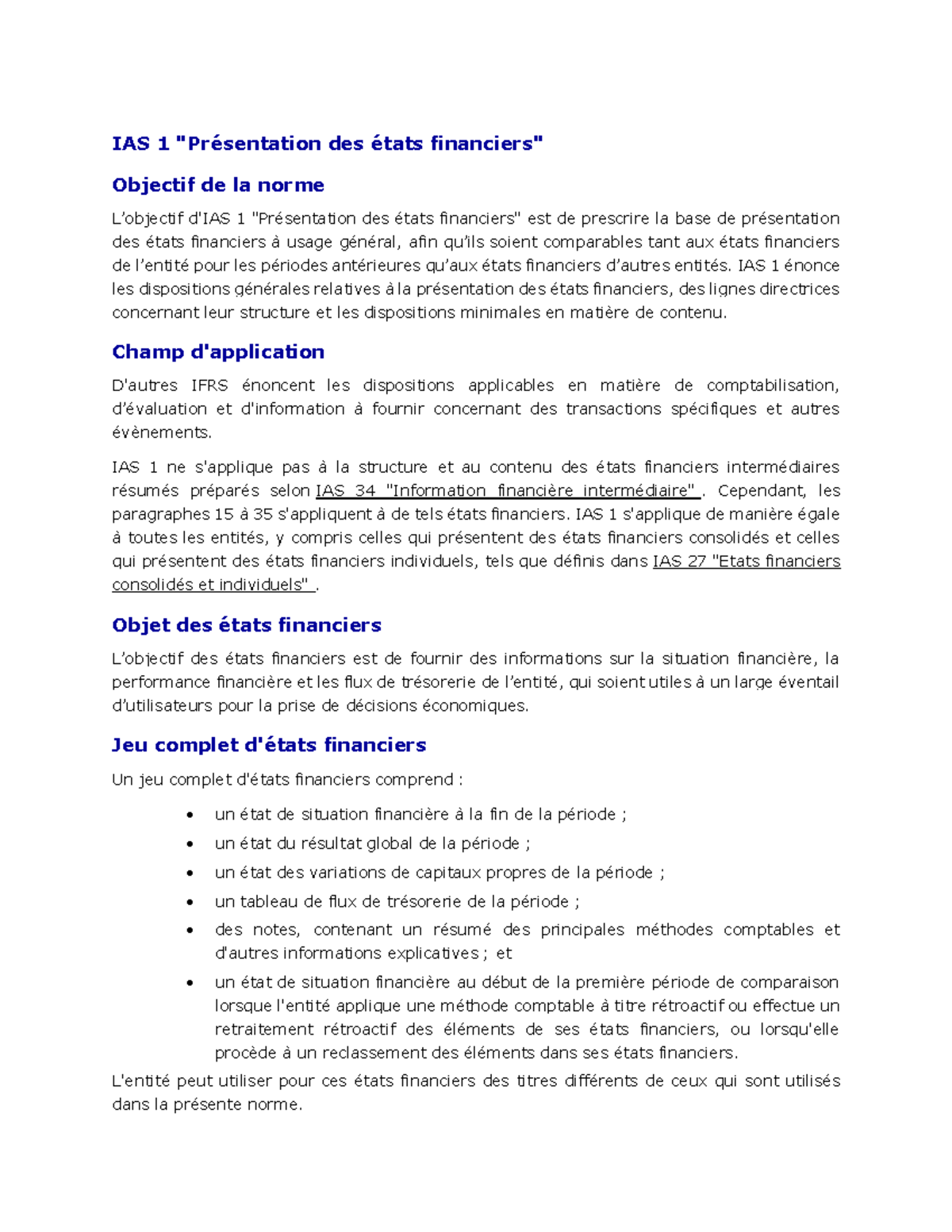 Résumé sur IAS 1 : Présentation des États Financiers - Manuel CPA ...