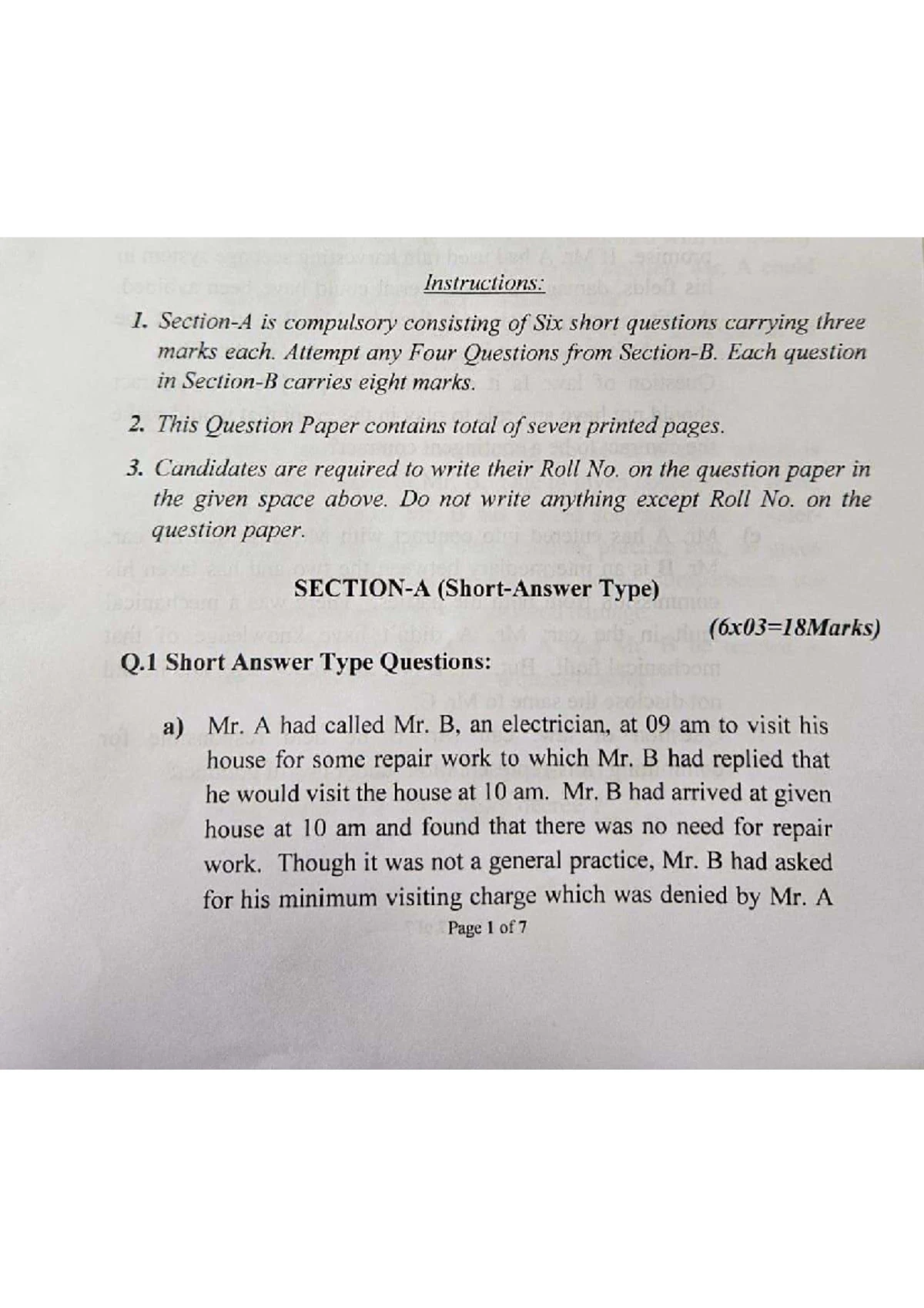 Property Law II Sem B.A.LL.B. Exam June 2023 - Question Paper - Studocu
