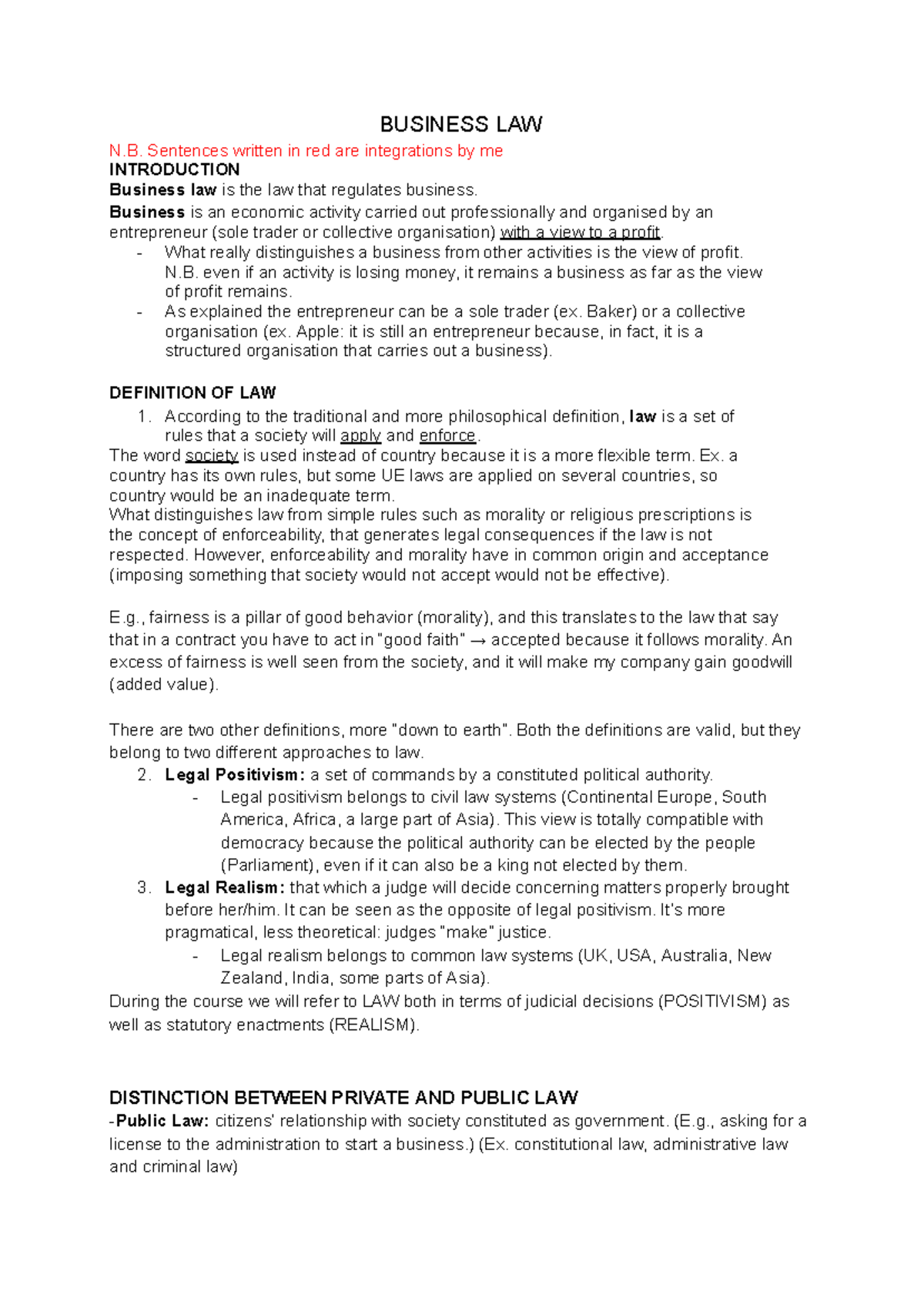 BUSINESS LAW 101: Key Concepts and Contract Fundamentals - Studocu