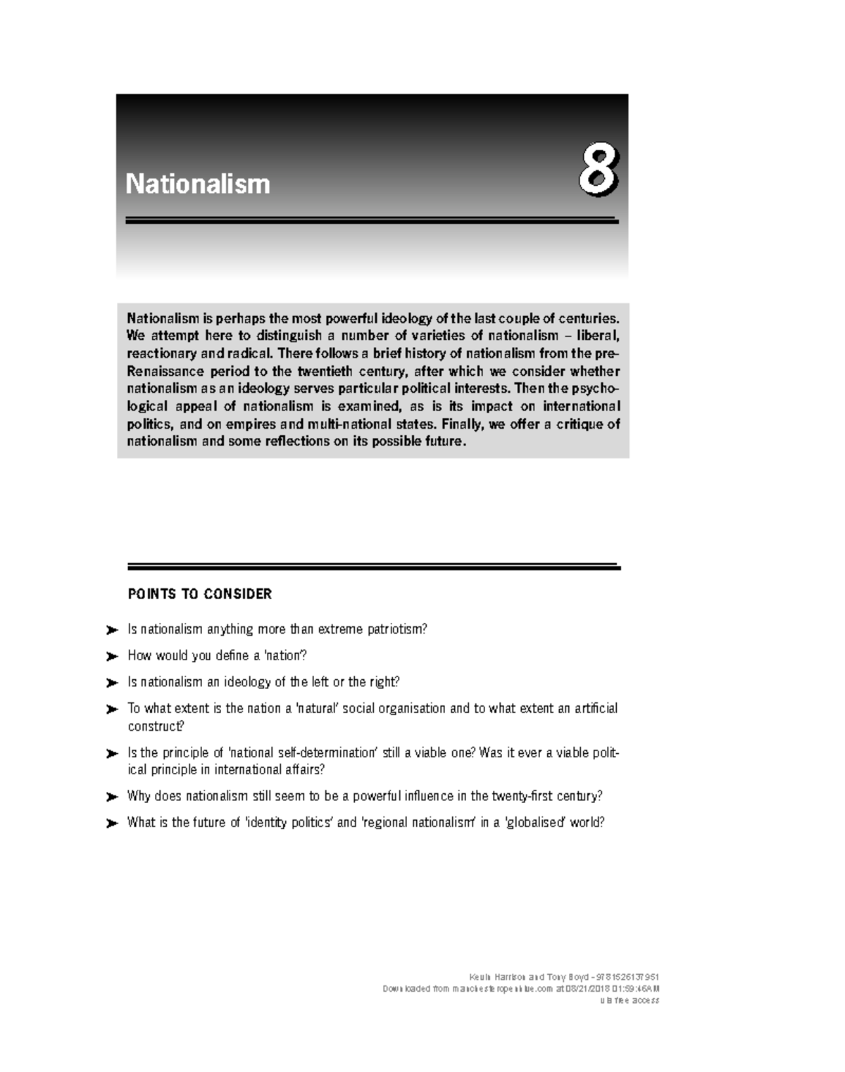 Understanding Nationalism: Analyzing Ideologies and Impacts 8888 - Studocu