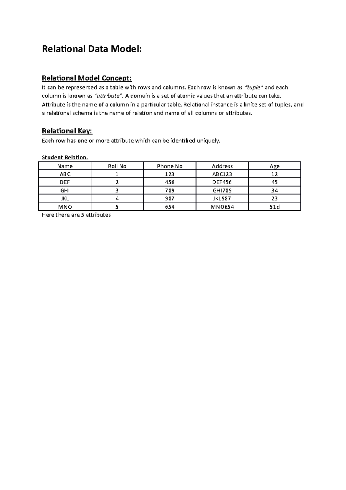 DBMS - Final Exam: Understanding Relational Data Model Concepts - Studocu