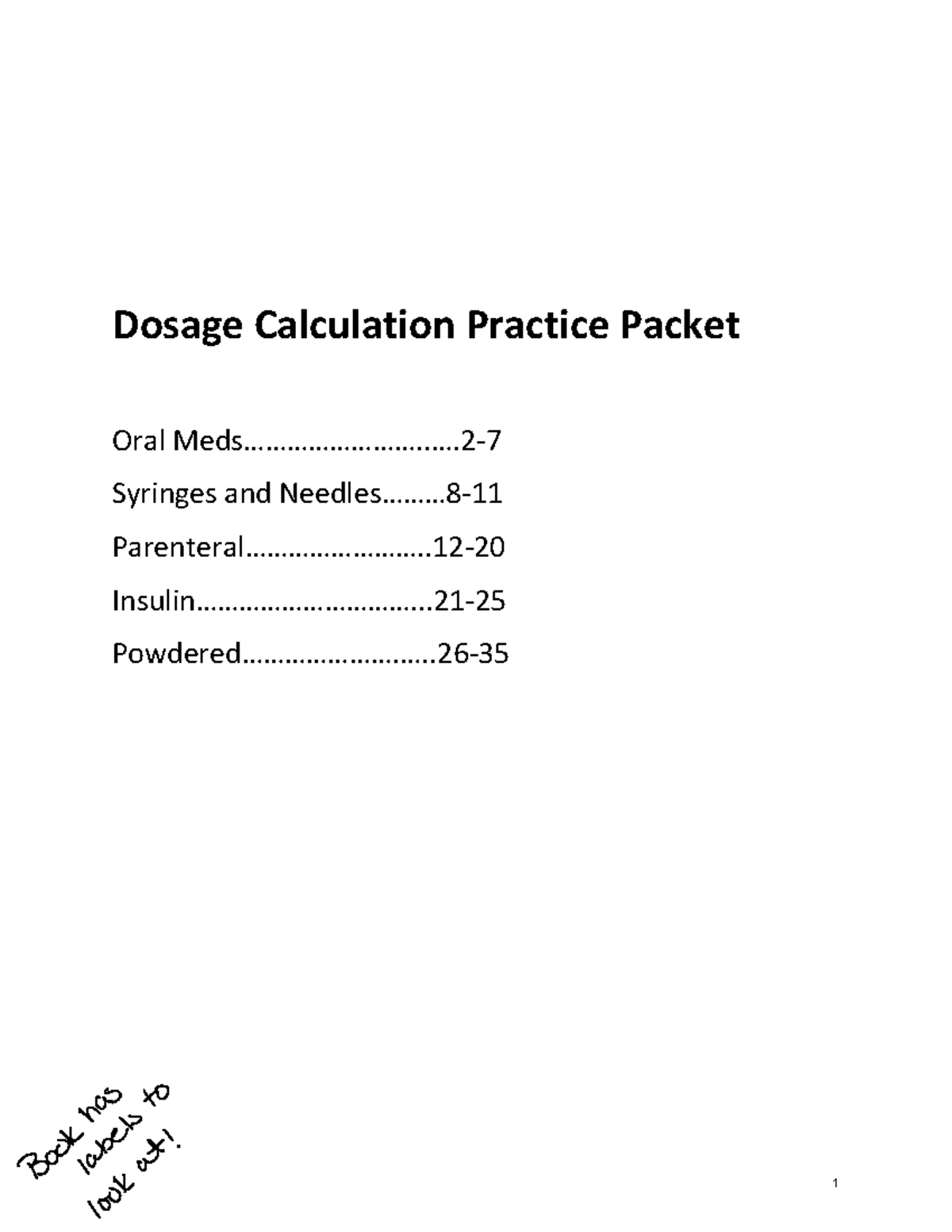 Dosage Calculation Practice Packet for Nursing Students - Studocu