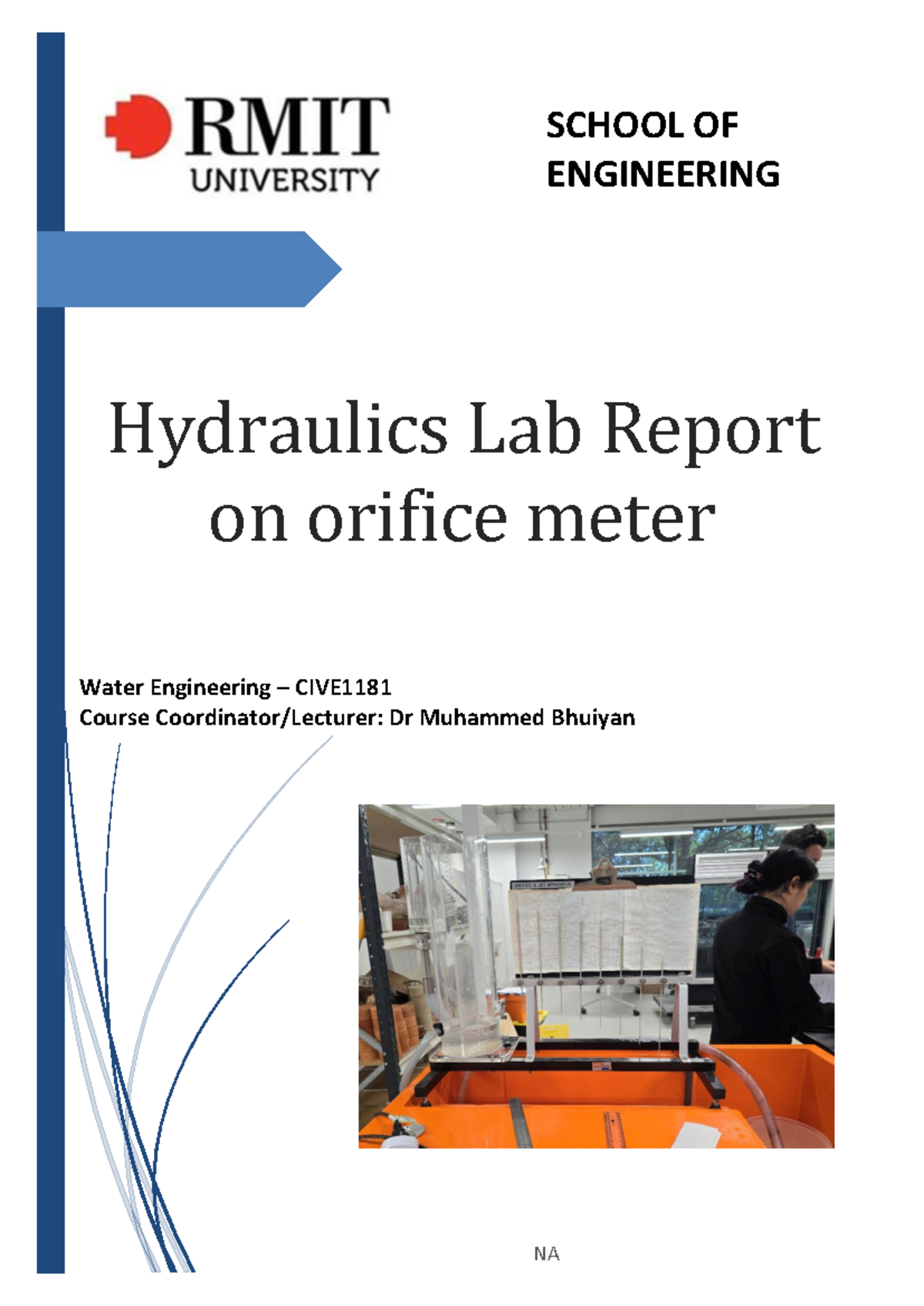 Hydraulics Lab Report on Orifice Meter Analysis - CIVE 1181 - Studocu