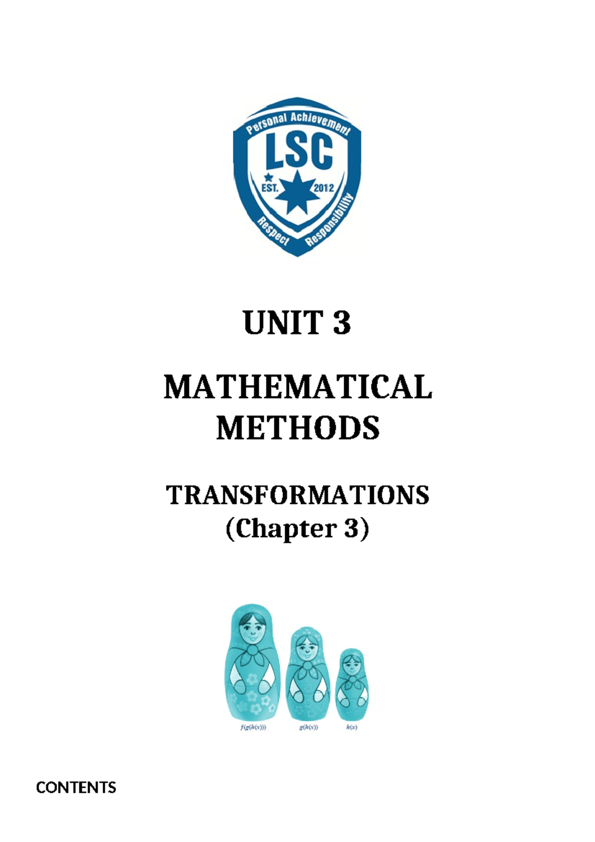 MAT 301 Transformation Notes - Chapter 3 Exam Prep - Studocu