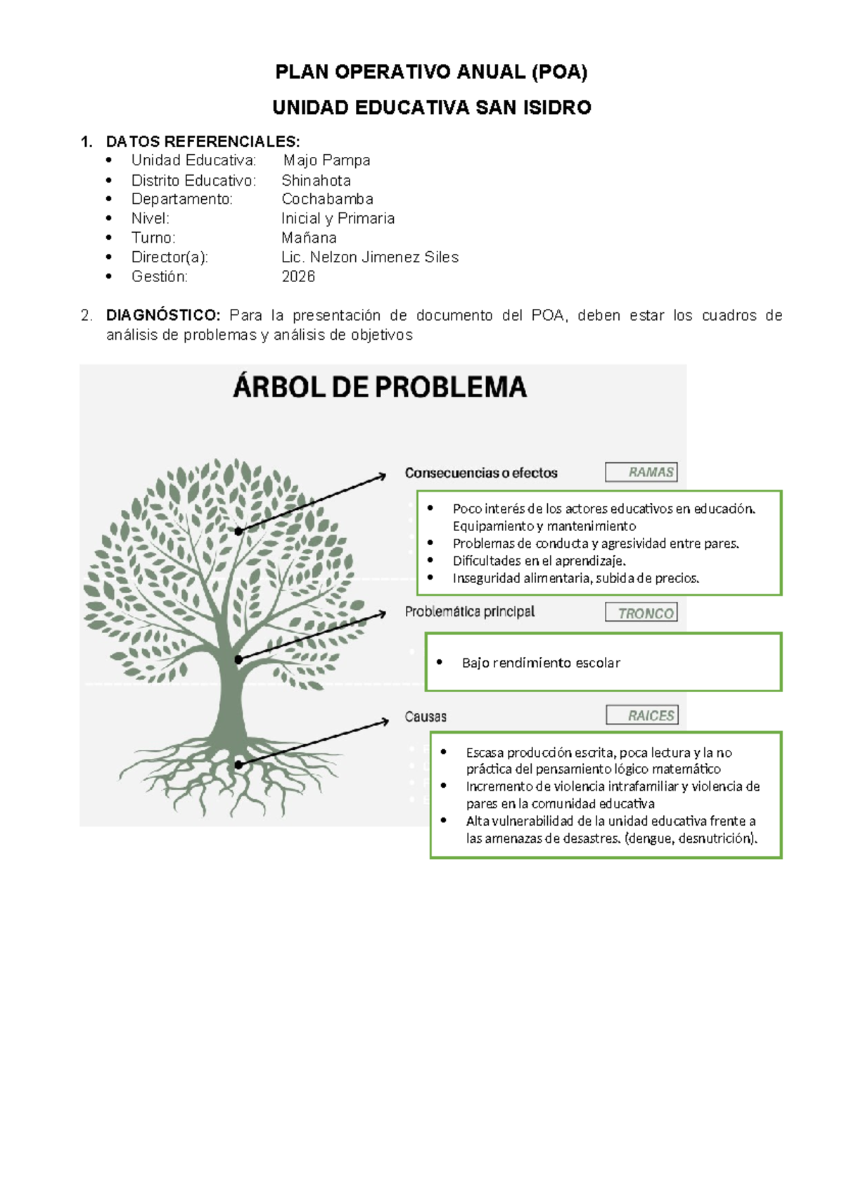 PLAN OPERATIVO ANUAL (POA) 2026 - UNIDAD EDUCATIVA SAN ISIDRO - Studocu