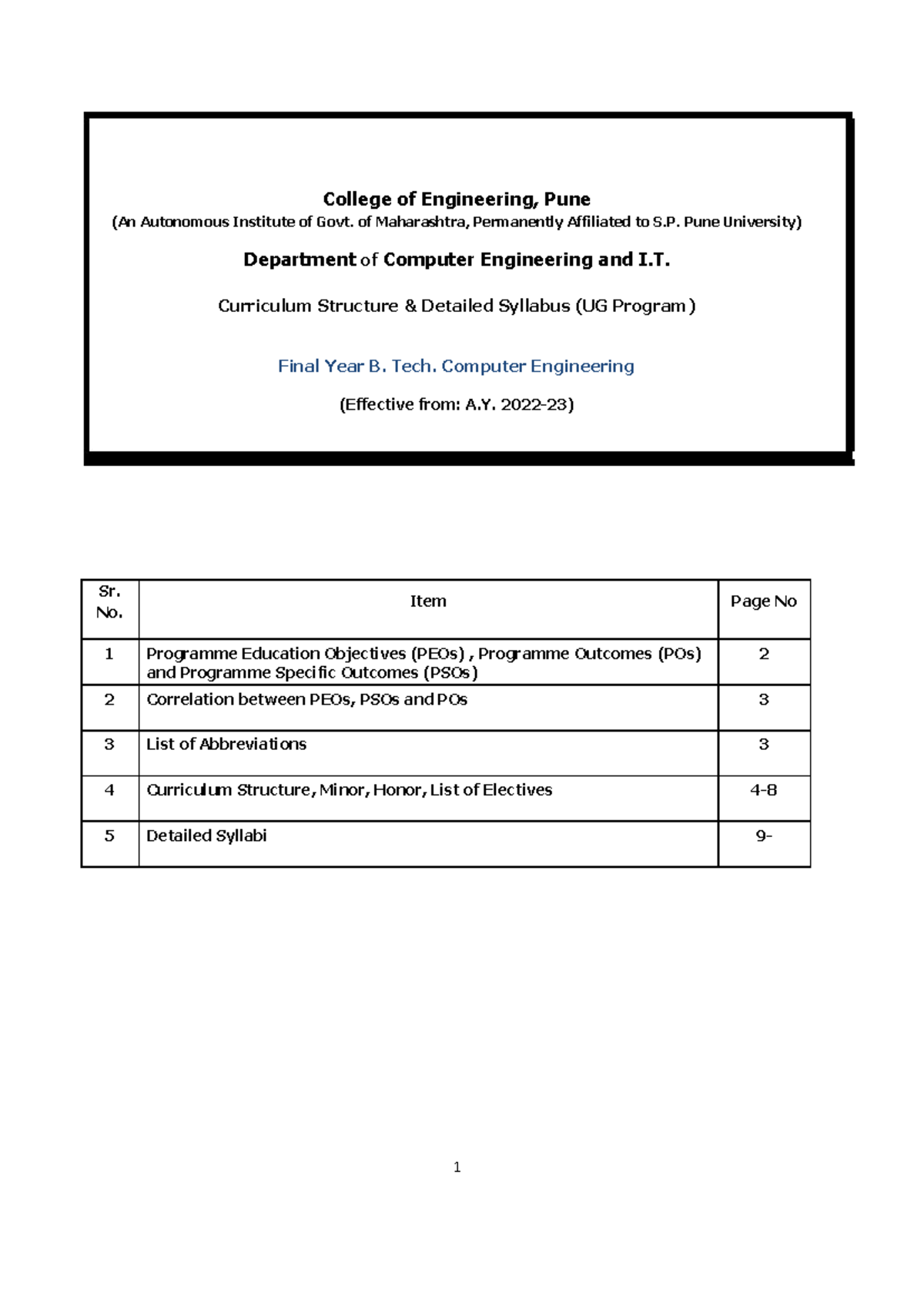 Computer Engineering Syllabus - Final Year (2019-23) Semester 7 & 8 ...