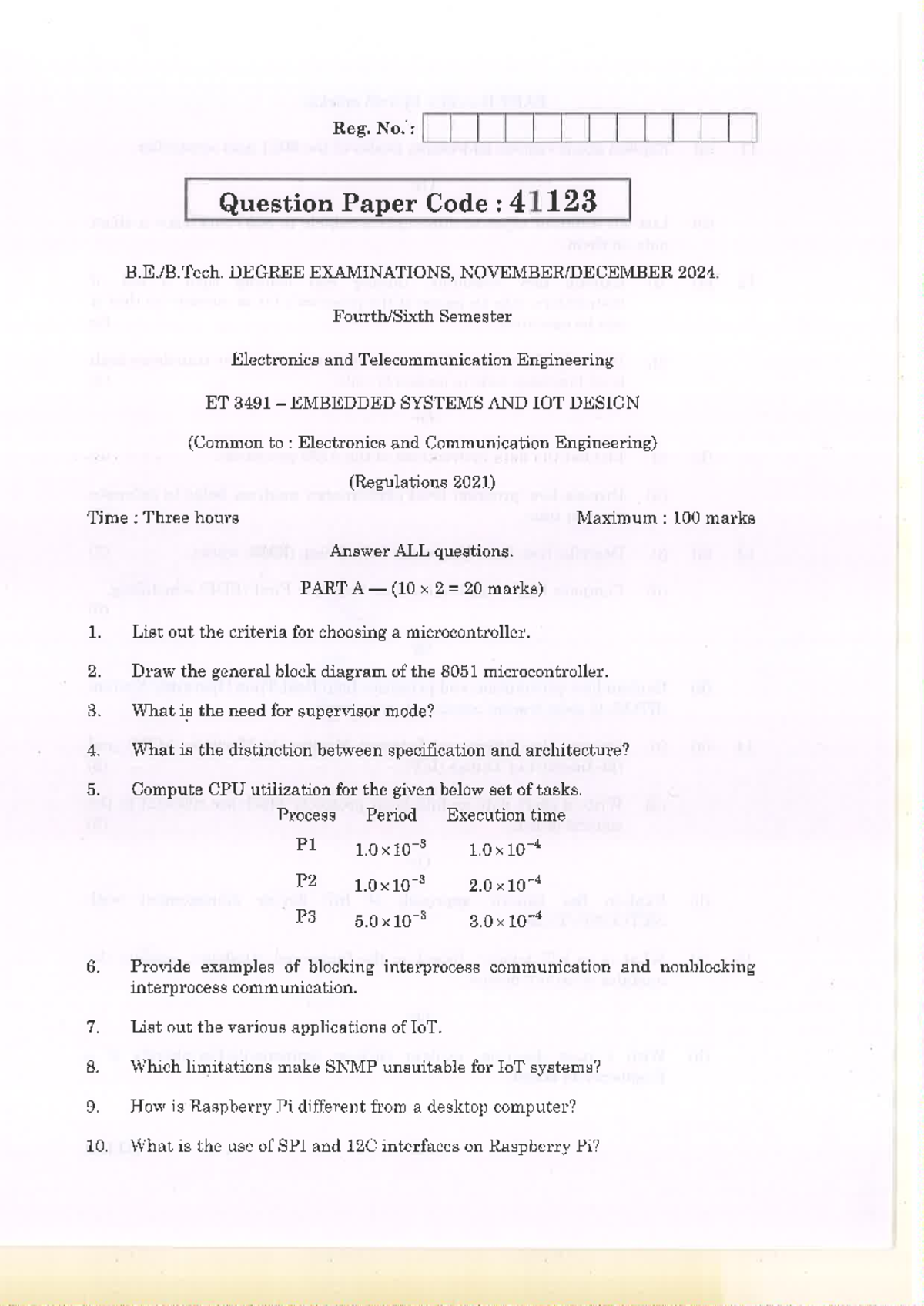 ECE-ND-2024: ET 3491 Final Exam - Embedded Systems & IoT Design - Studocu