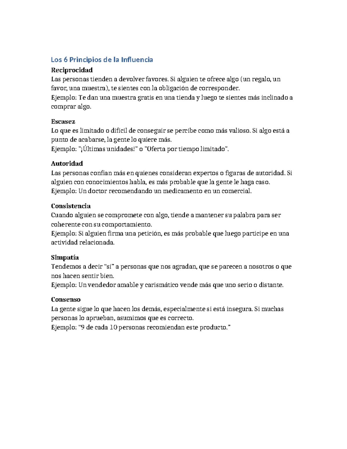 Principios de la influencia: los 6 principios clave de la persuasión ...
