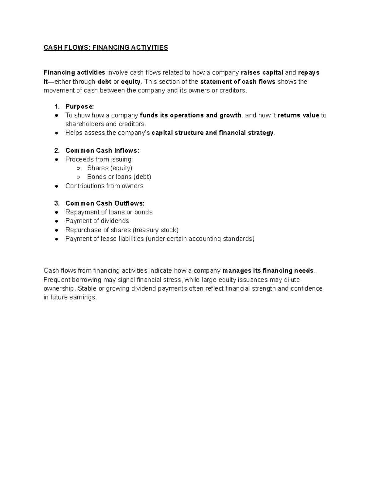 CASH FLOWS: OPERATING ACTIVITIES Overview and Reporting Methods - Studocu