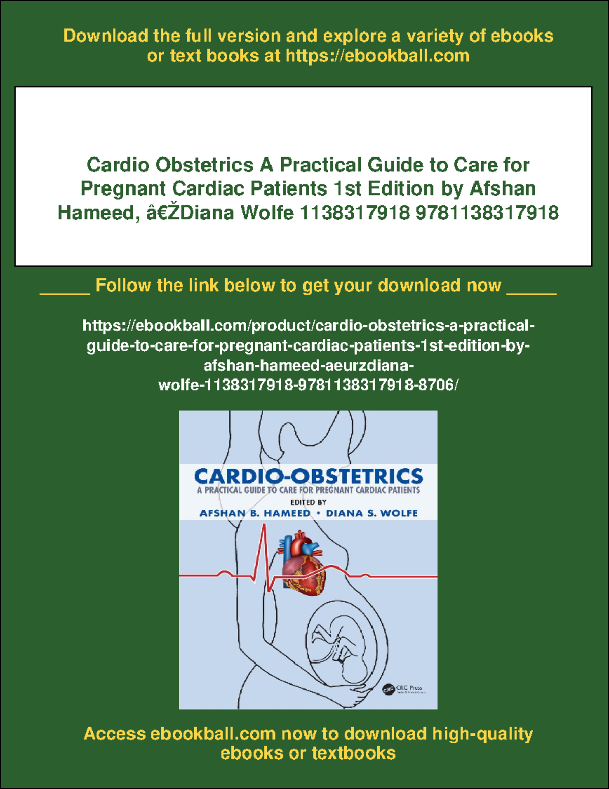 13042 - Cardio Obstetrics: A Practical Guide for Pregnant Cardiac ...