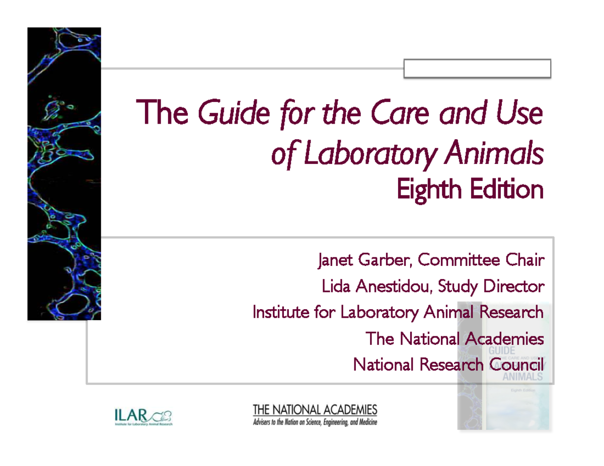 Guide for the Care and Use of Laboratory Animals: Eighth Edition Update ...