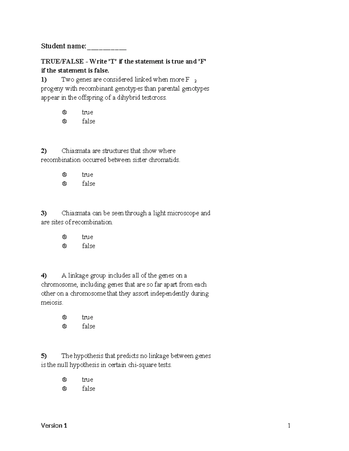 Genetics Test Bank: Hartwell 8 Version 1 - Multiple Choice Questions ...