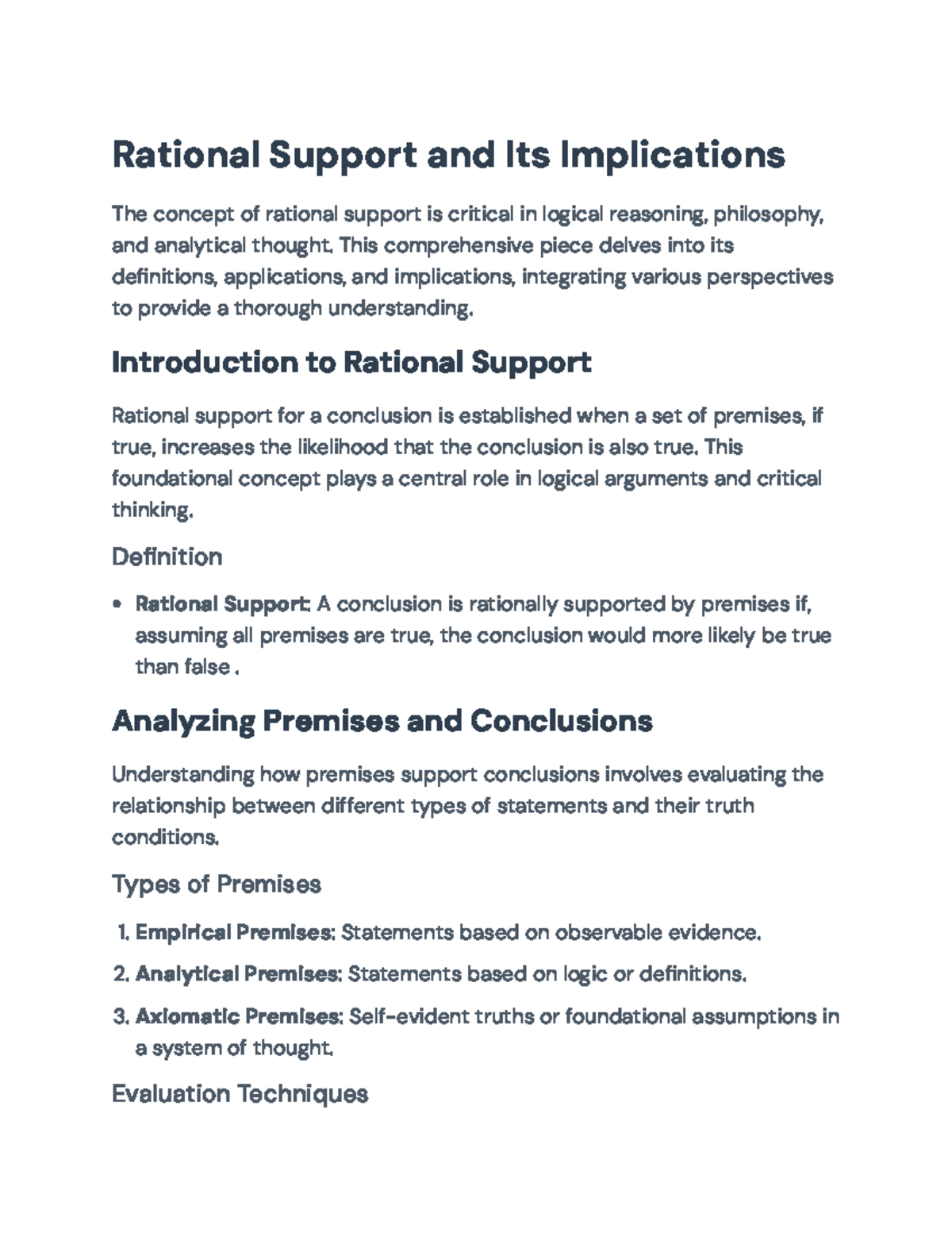 Rational Support in Logical Reasoning: Definitions and Implications ...