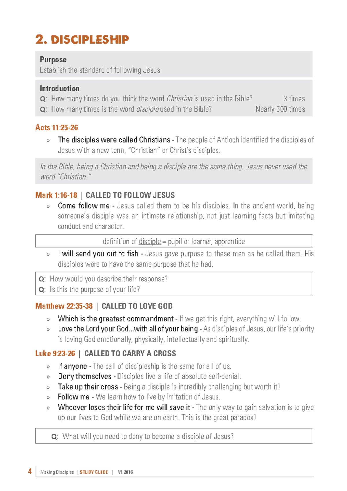 Making Disciples: Understanding the Call to Follow Jesus - Studocu