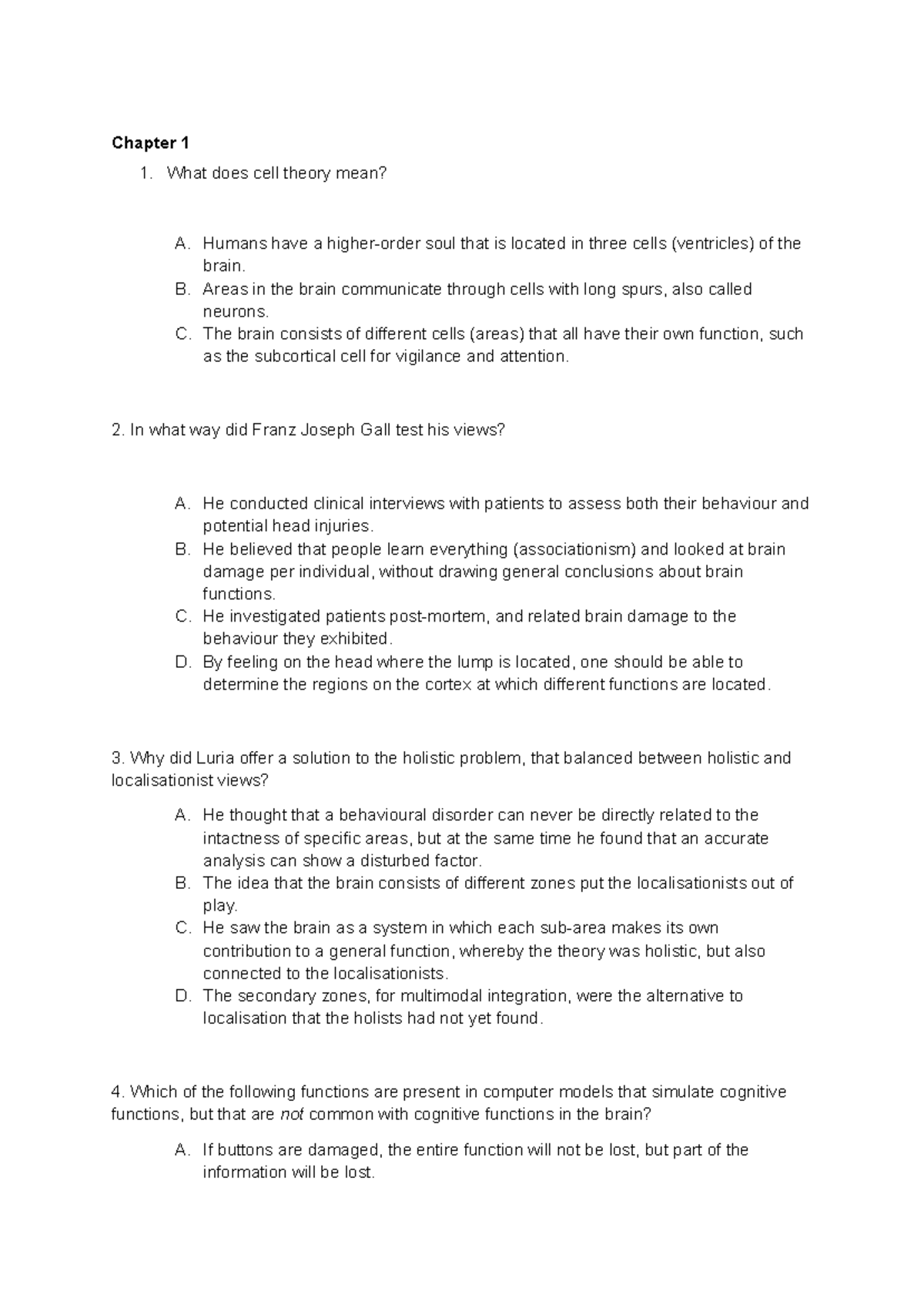 Midterm Practice Questions for Psych 101: Key Concepts in Psychology ...