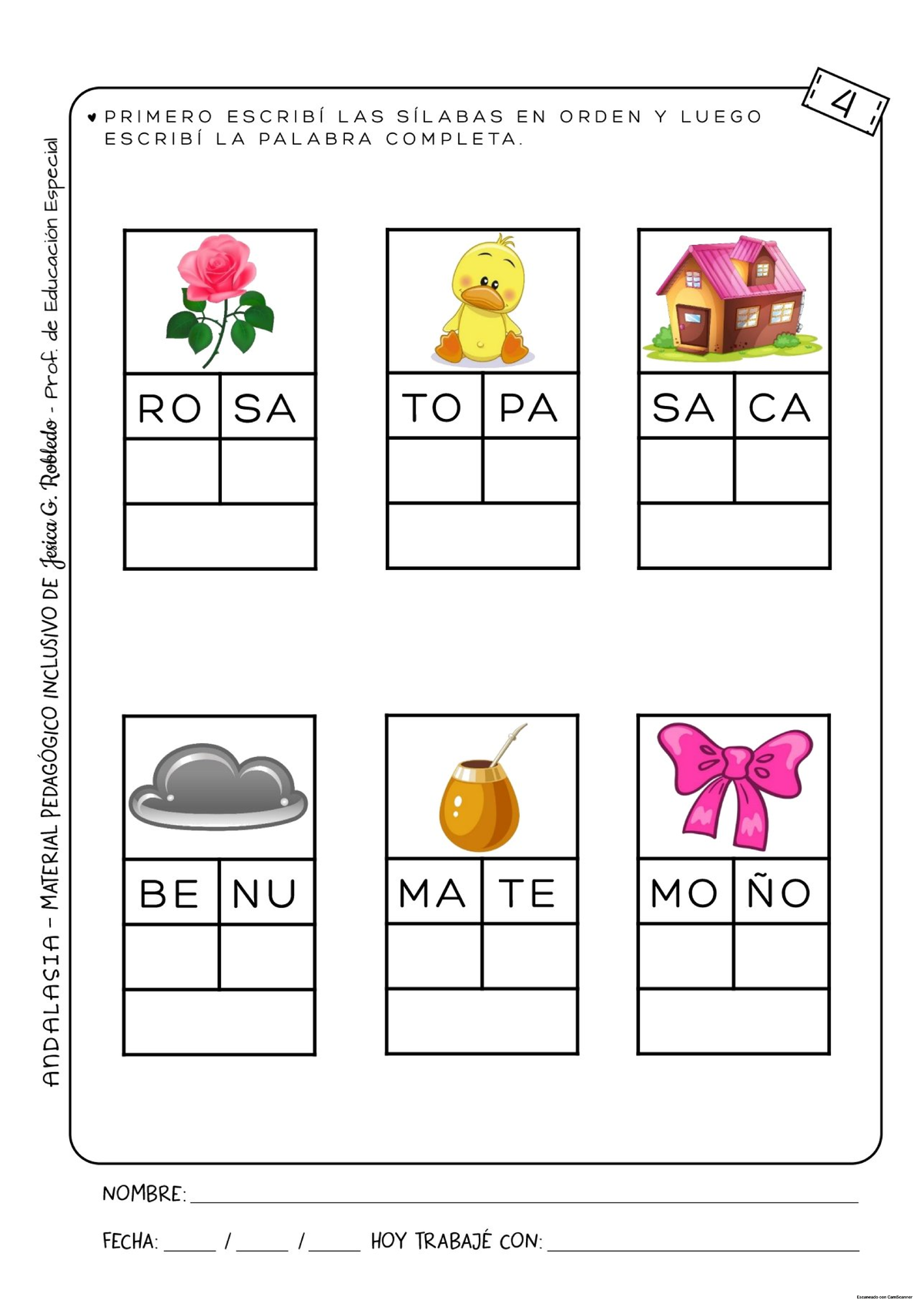 Cuadernillo de Lectura y Escritura: Actividades de Sílabas y Palabras - Document Preview