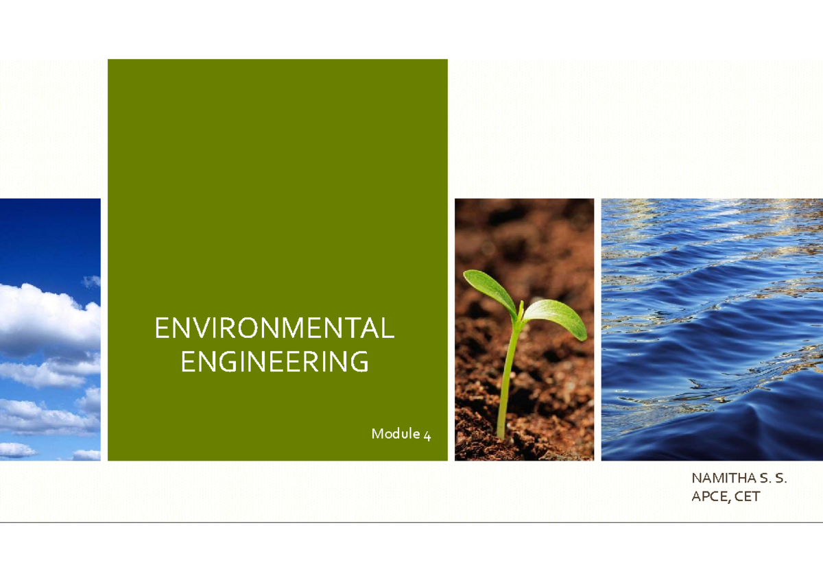 Environmental Engineering Module 4 - Wastewater Treatment Overview ...