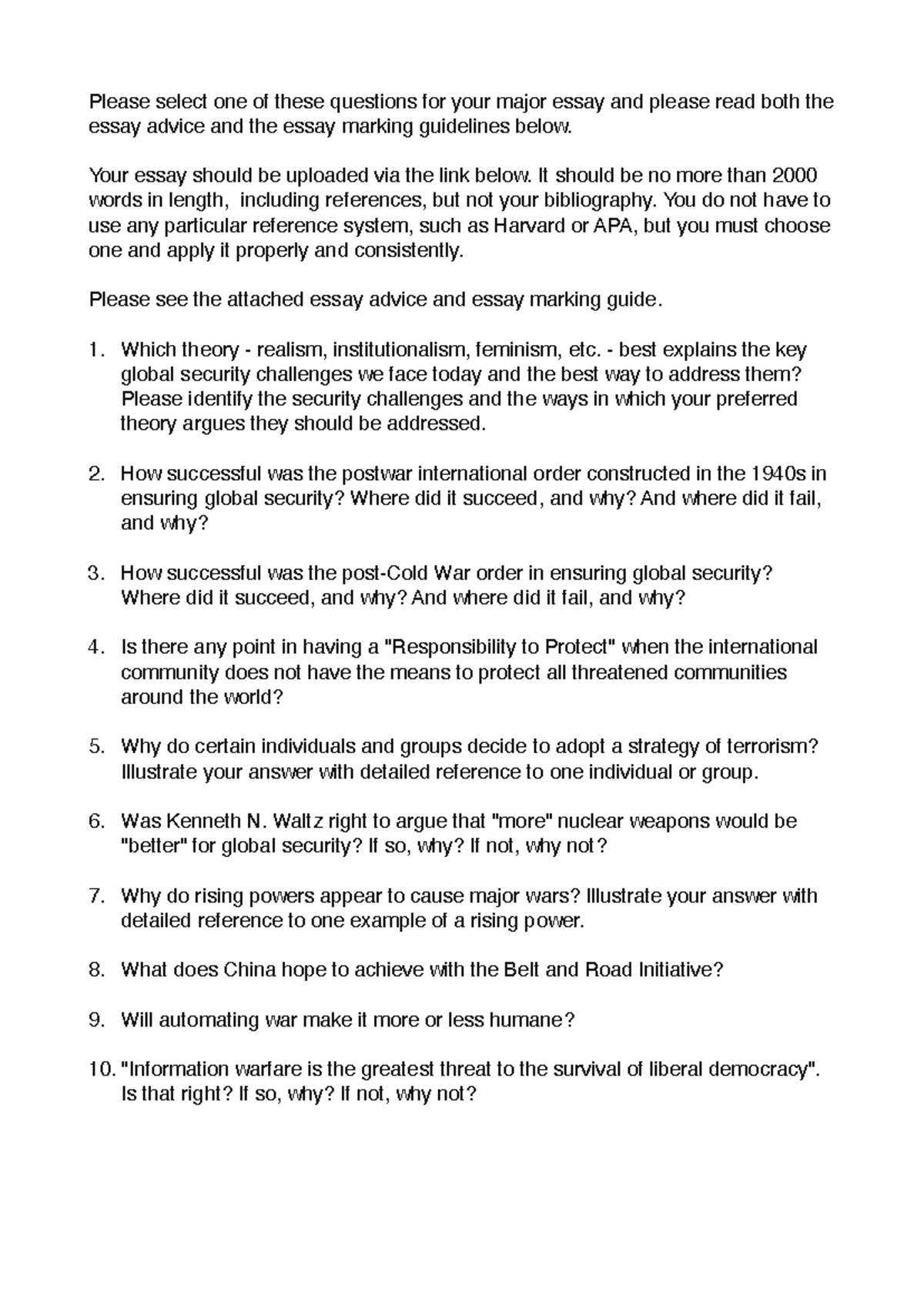 2020GIR Mid-Trimester Exam Essay Questions - Please select one of these ...