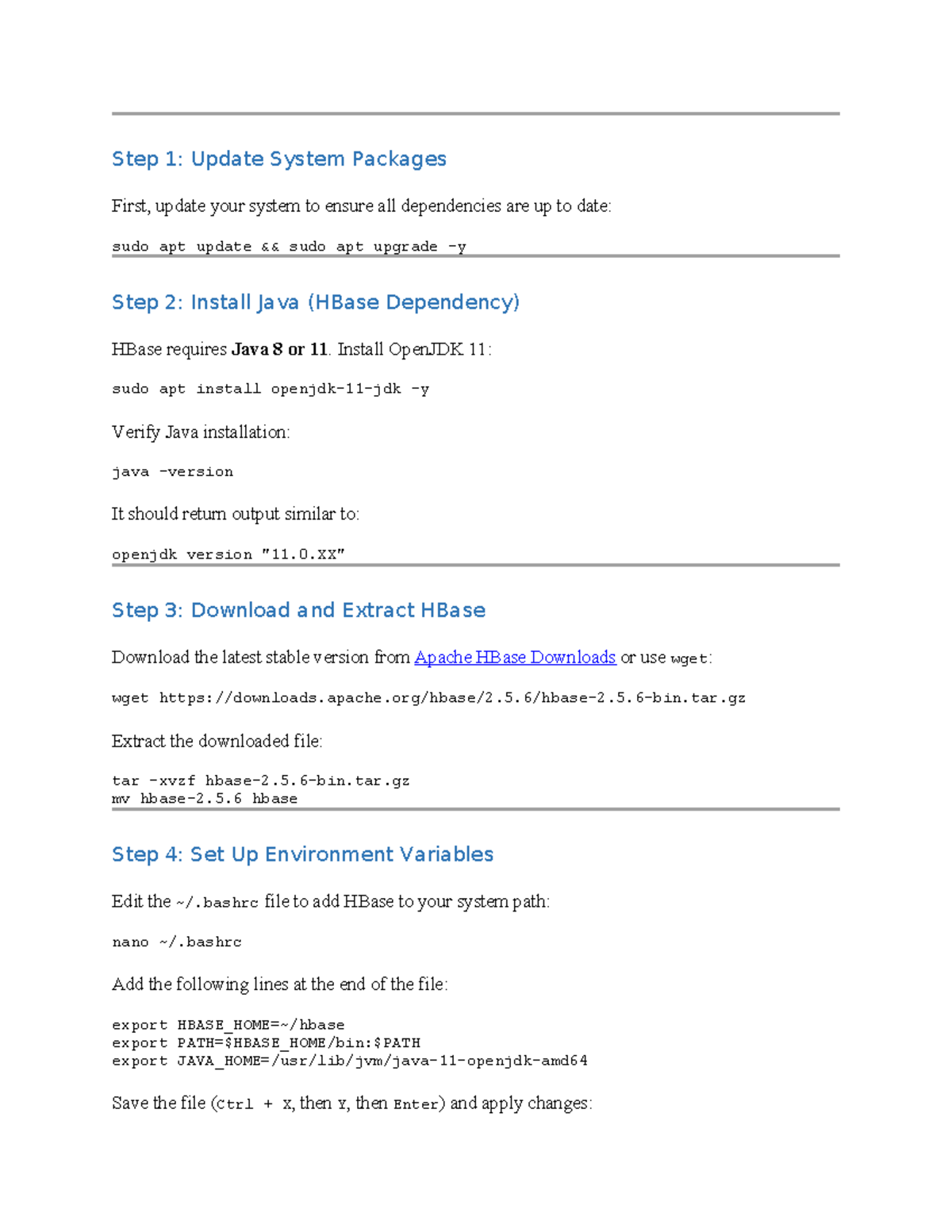 HDFS Installation Guide for HBase on Ubuntu - Step-by-Step Setup - Studocu