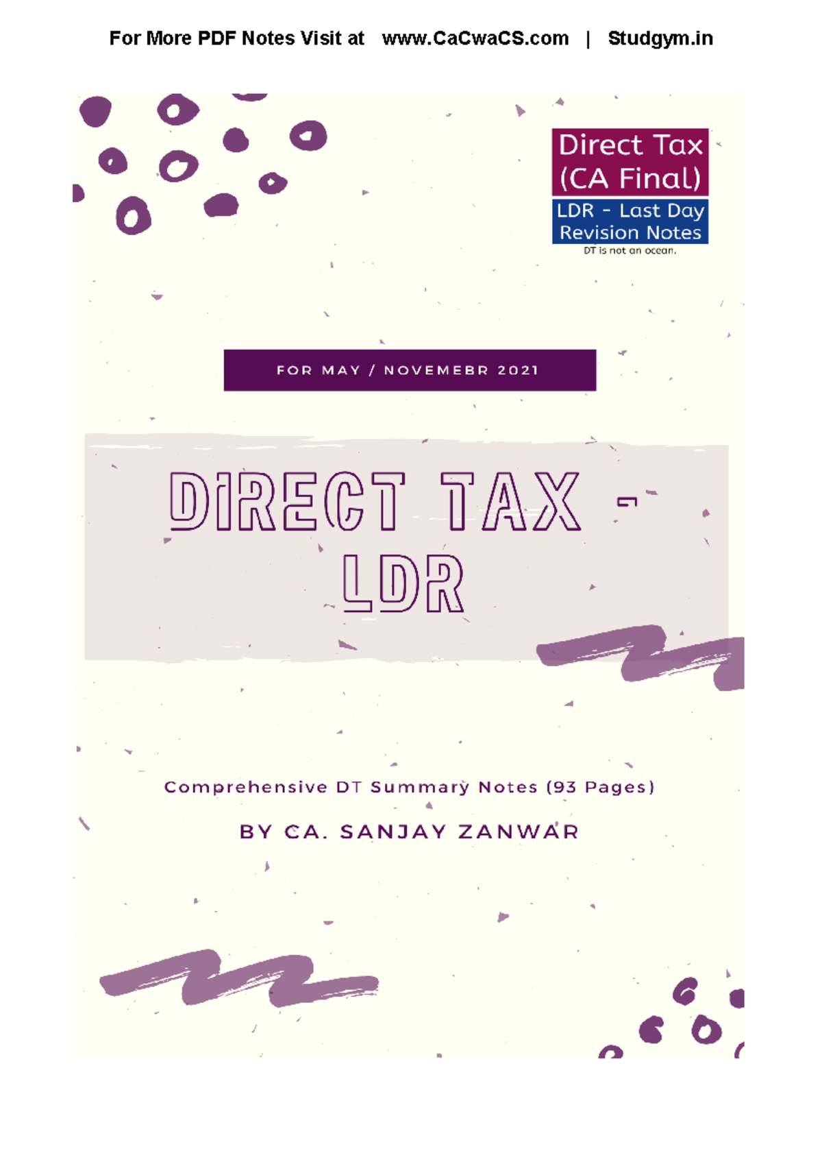 DT LDR Final Exam Summary Notes - 93 Pages for CA Students - Studocu