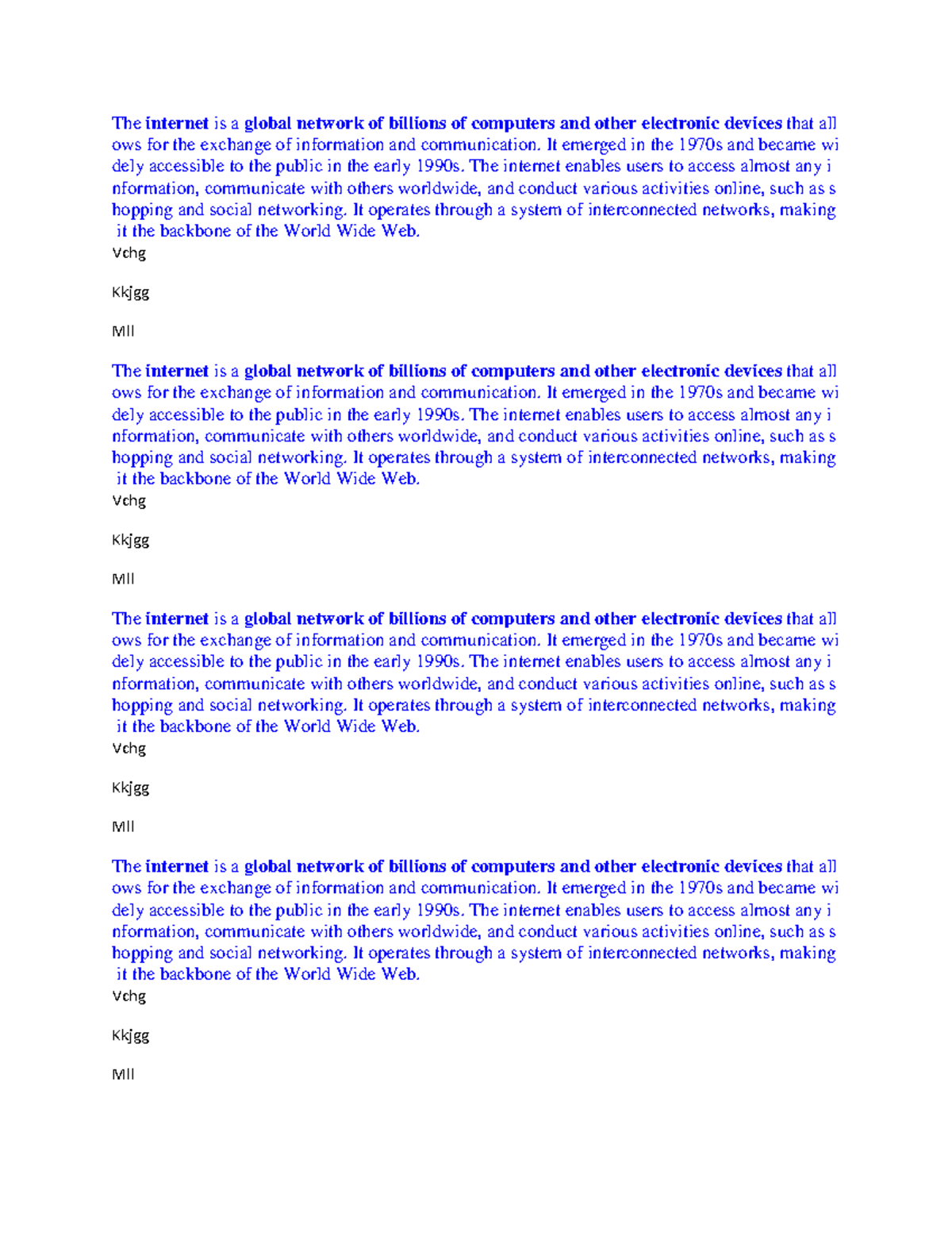 Vchg Kkjgg Mll: Overview of the Internet and Its Evolution - Studocu