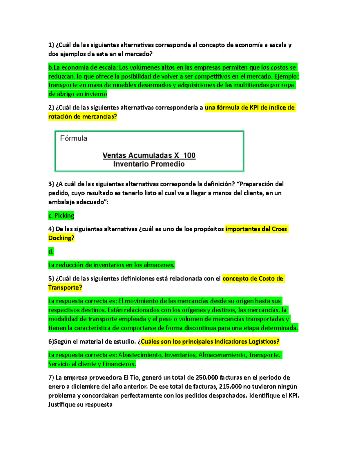 Examen Final de Gestión Logística y Distribución - GLD101 - Studocu