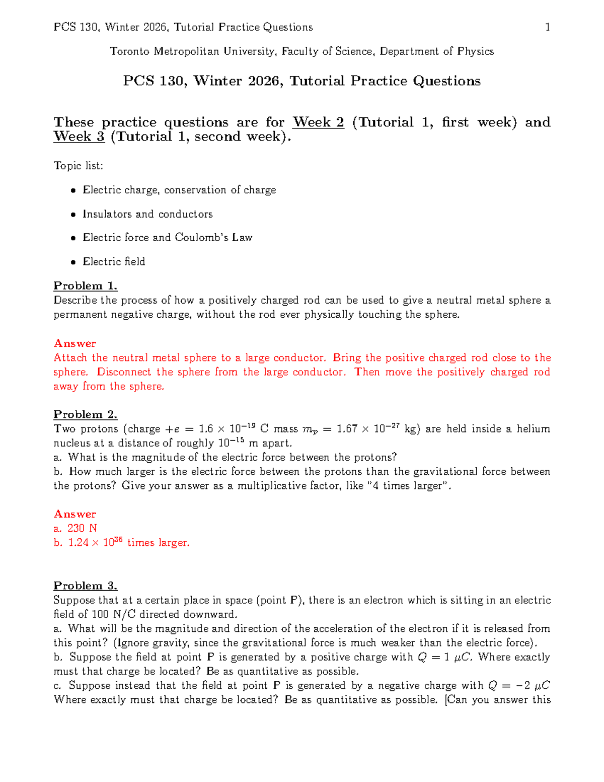 PCS 130, Winter 2026, Tutorial Practice Questions and Answers - Studocu