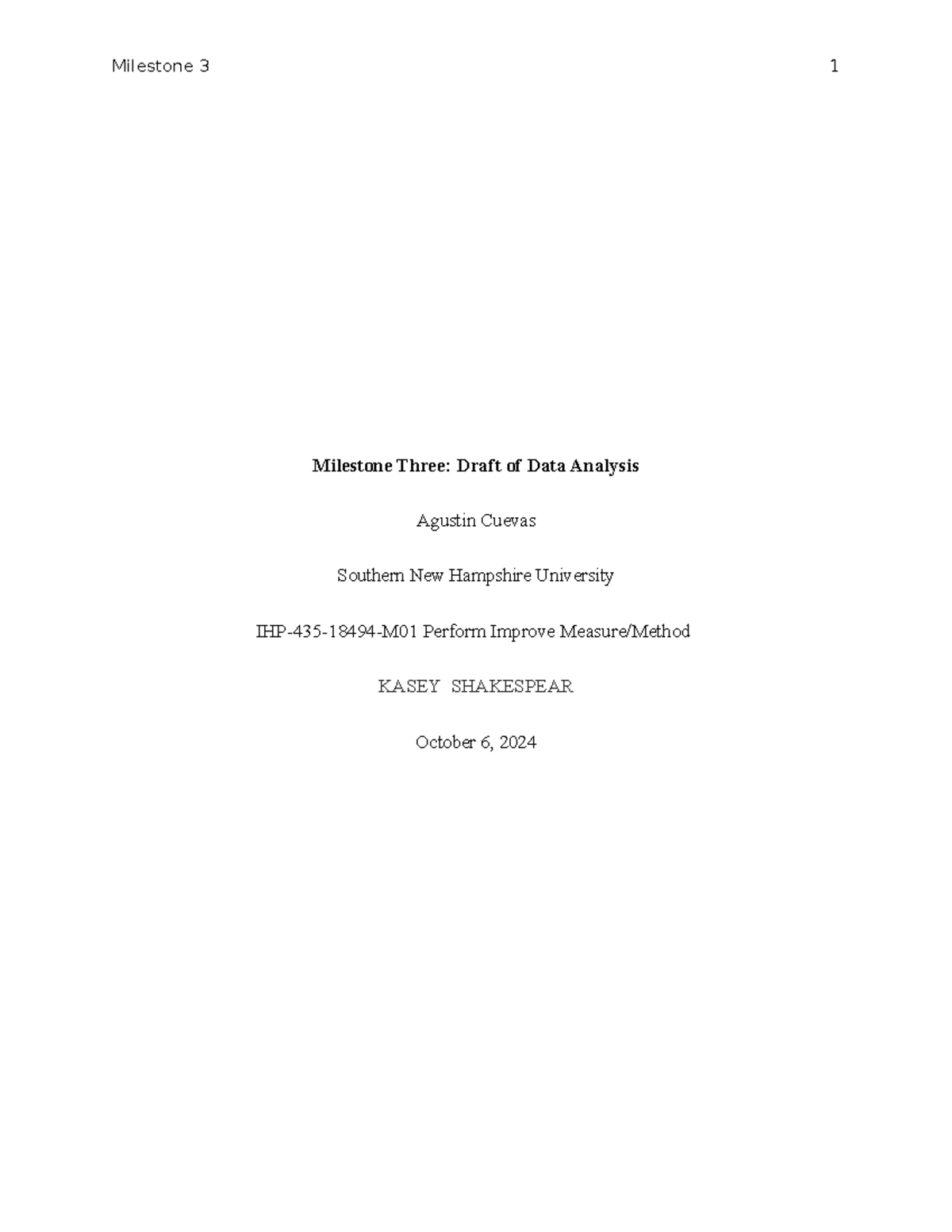 IHP-435-18494-M01 Milestone 3: Data Analysis Draft on Readmission ...