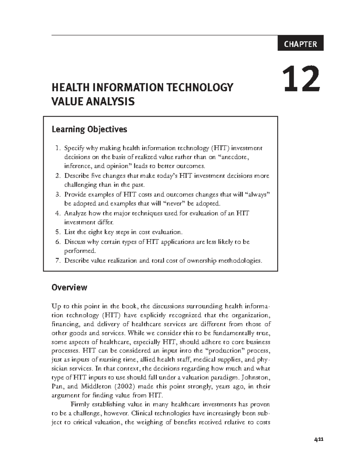 CH 12 - Health Information Technology Value Analysis: Key Insights and ...