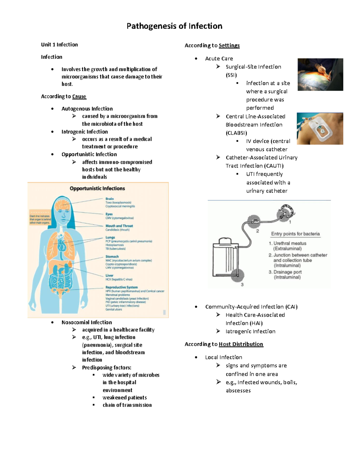 (PDF) Pathogenesis-OF- Infection - Unit 1 Infection Infection Involves ...