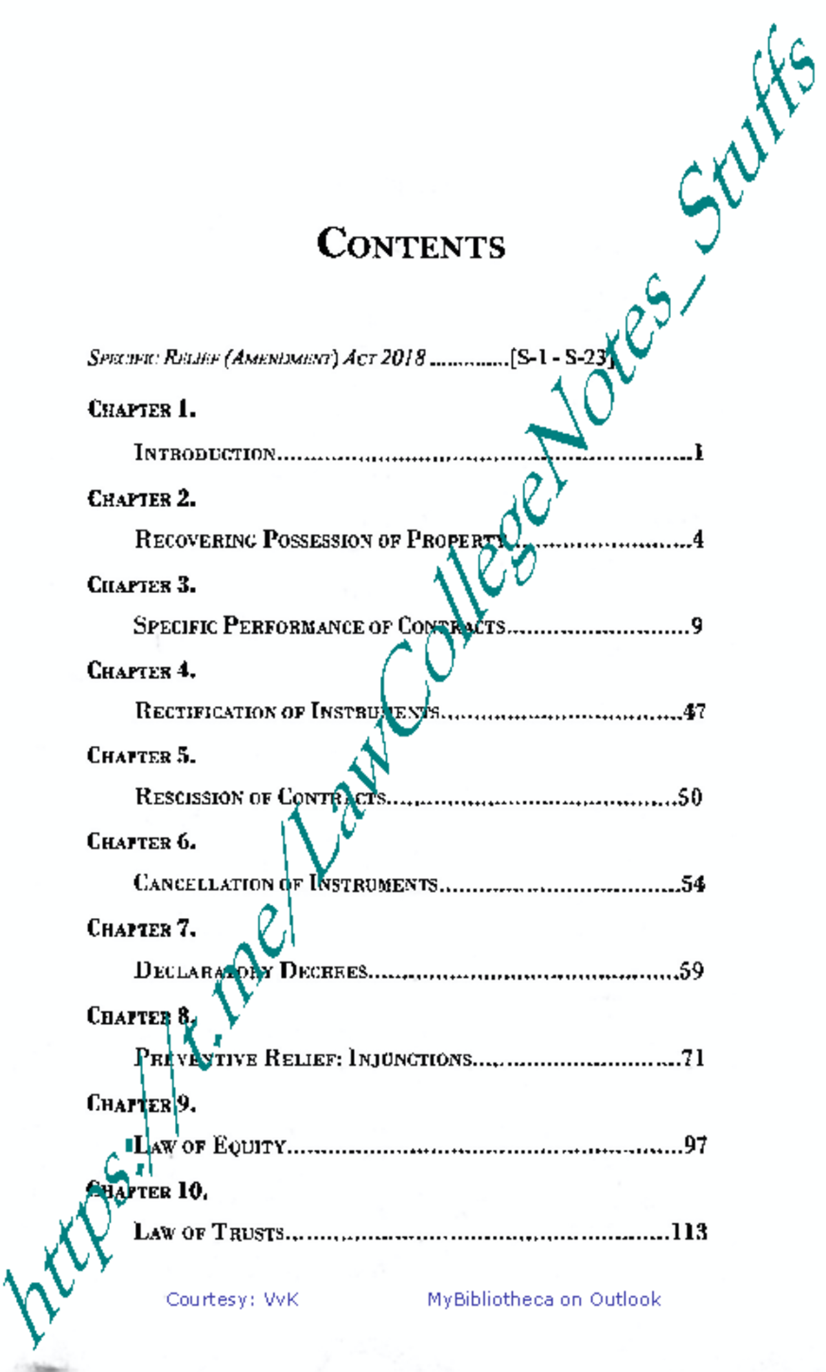 Specific Relief Act Complete Notes Post-2018 Amendment - C o n t e n t ...