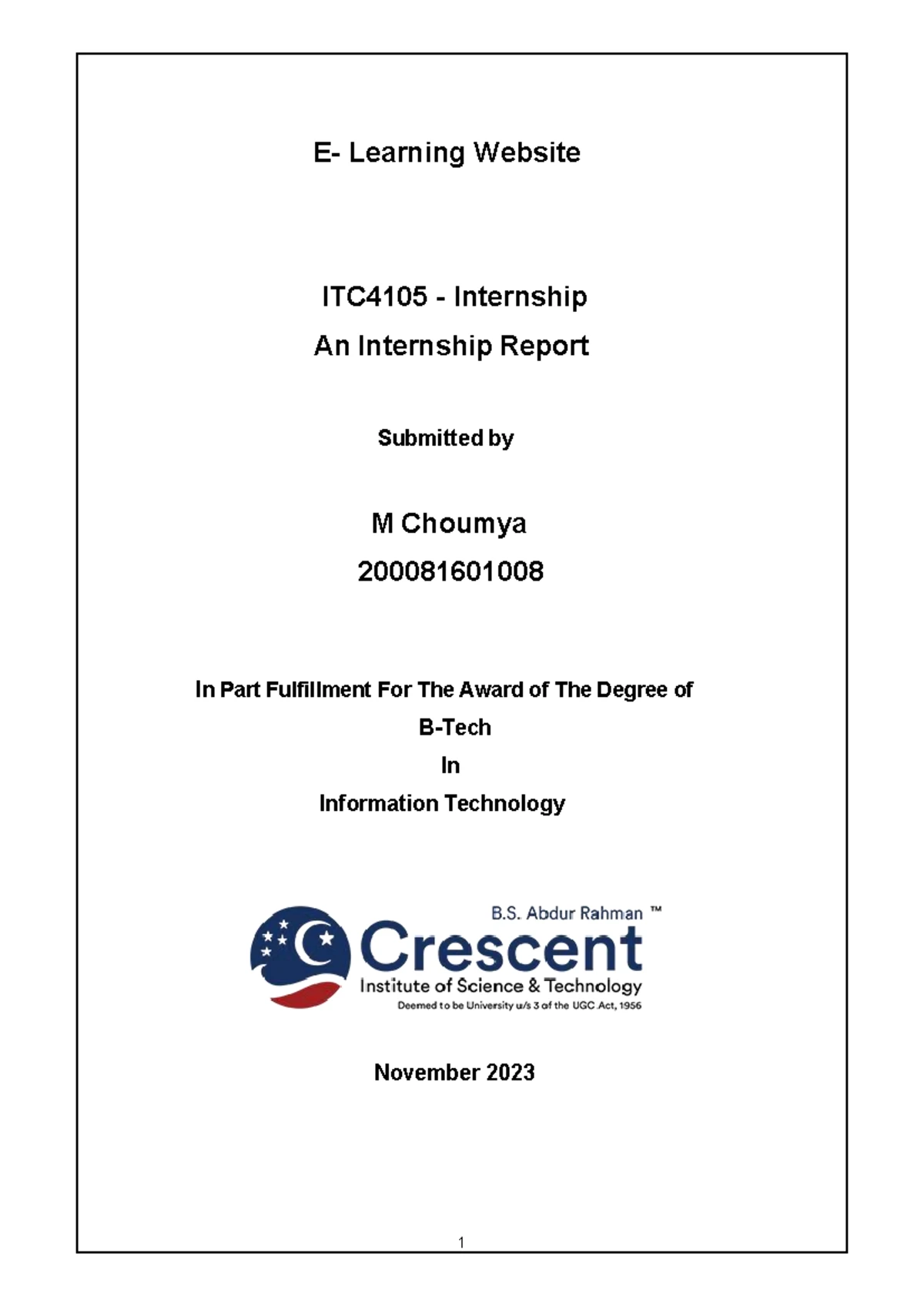 Internship doc Template - BONAFIDE CERTIFICATE Certified that this ...