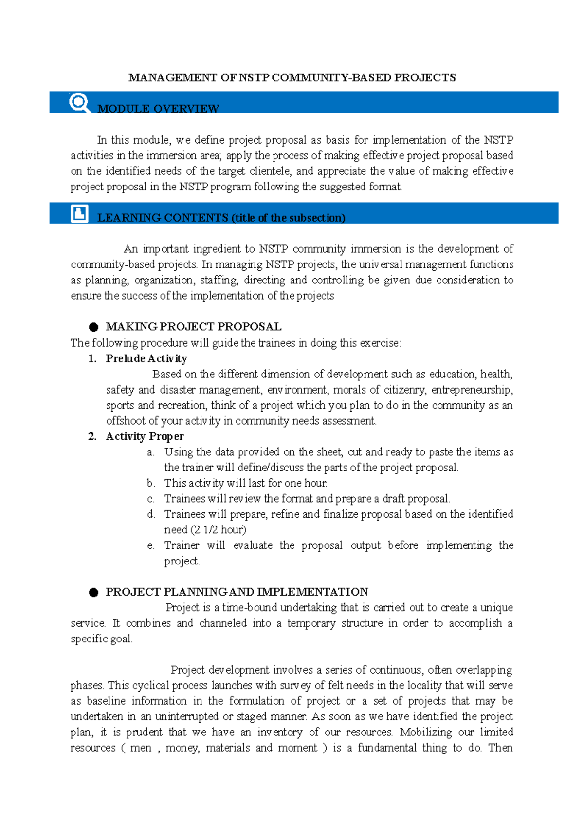 Unit 4 NSTP 2 - UNIT 4 Summary NSTP 2 - National Service Training ...