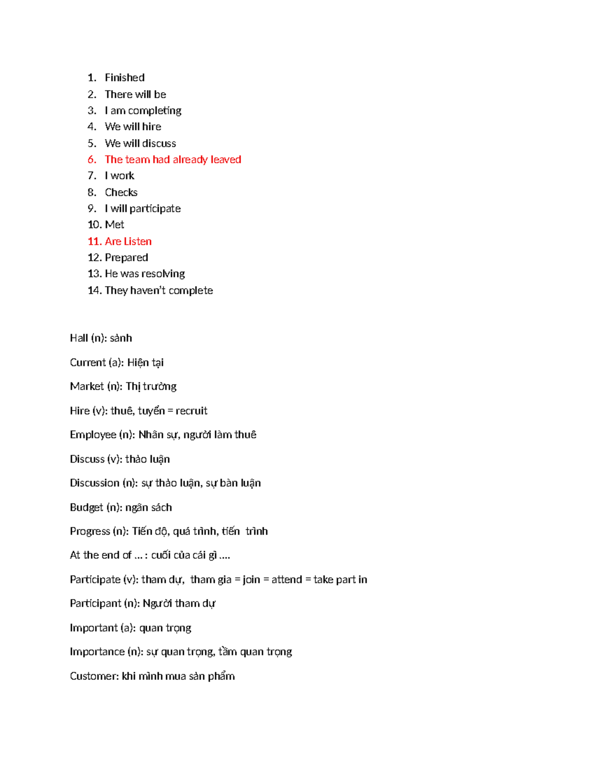 English Vocabulary and Usage Notes for Business Communication - Studocu