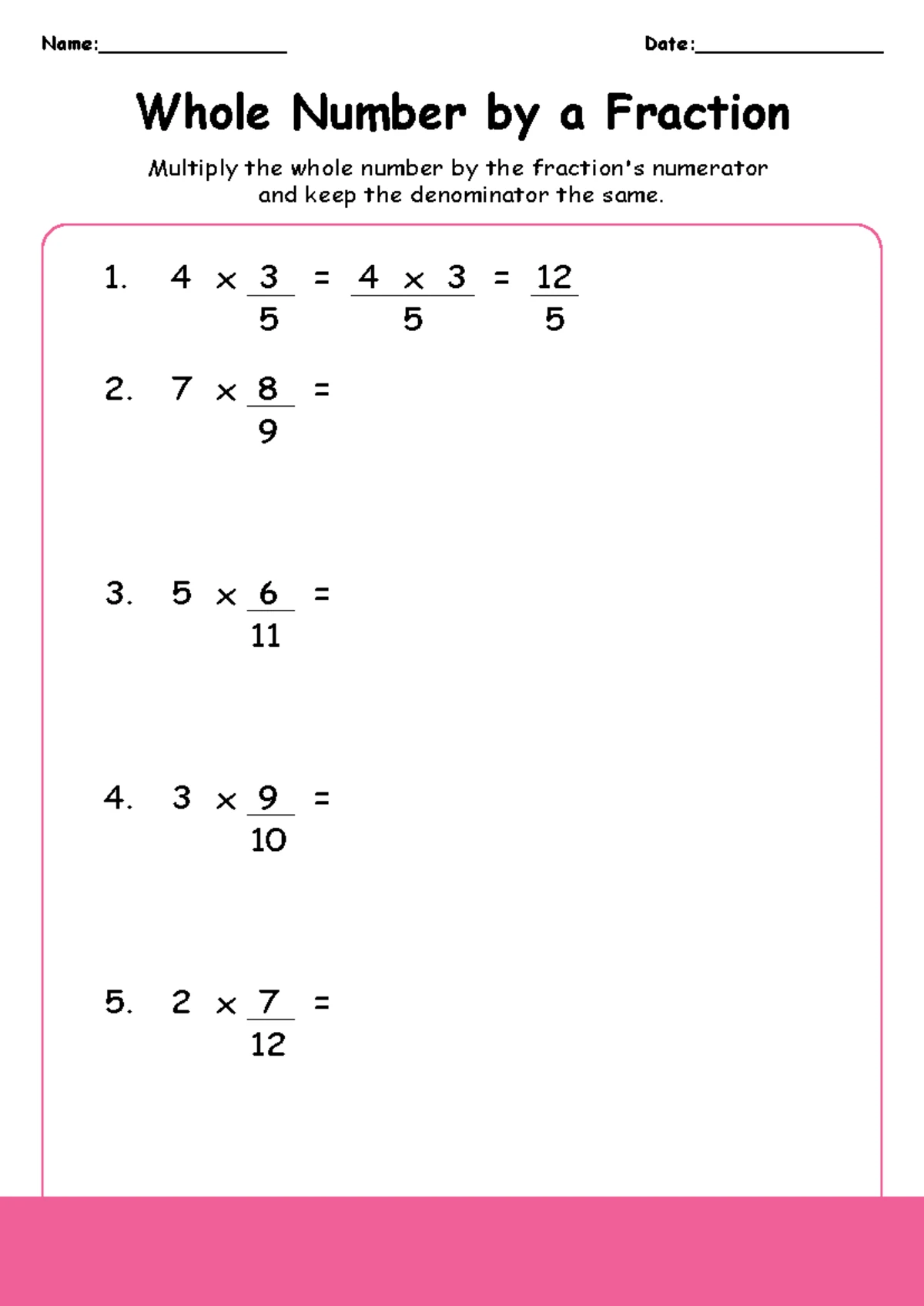 Fraction Word Problems - 5th Grade Worksheet Solutions - Studocu