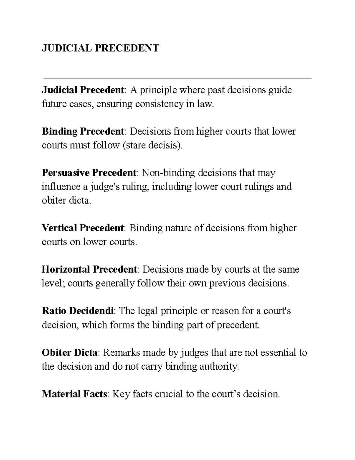 JUDICIAL PRECEDENT: Understanding Binding and Persuasive Principles ...