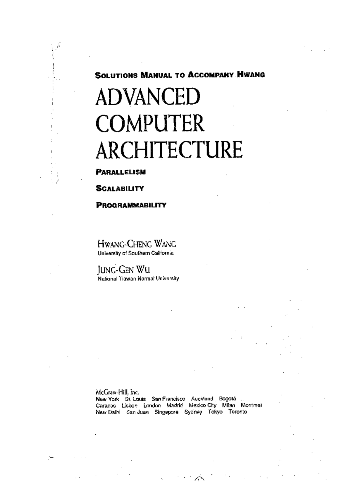 Solution Manual: Parallel and Distributed Computing Overview - Studocu