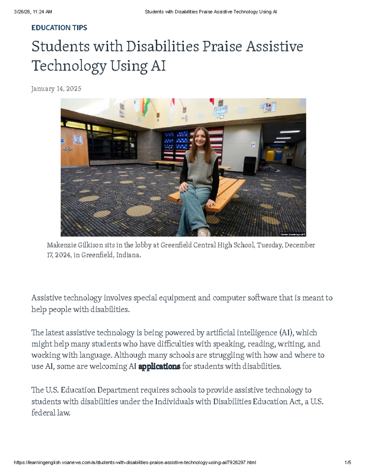 Students with Disabilities: The Impact of AI Assistive Tech - Studocu
