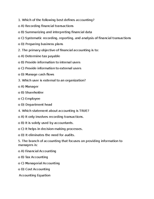 ACC152 - Accounting 1 - Studocu