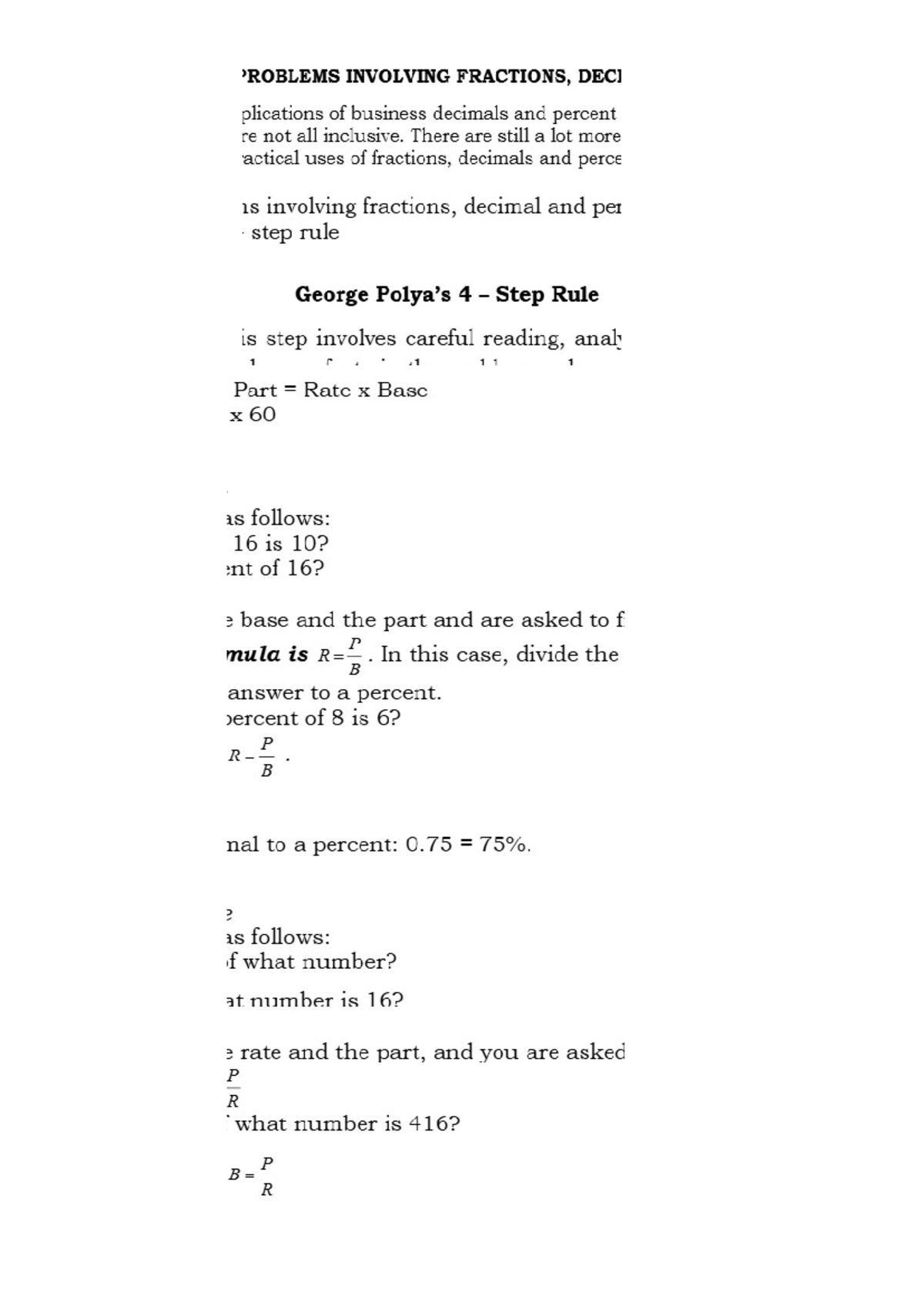 L3 Busmath: Problem Solving with Decimals, Fractions & Percentages ...