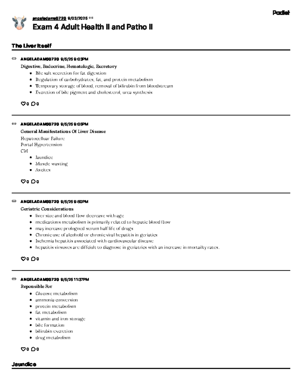 Exam 4 Study Guide: Adult Health II & Patho II - The Liver and Beyond ...