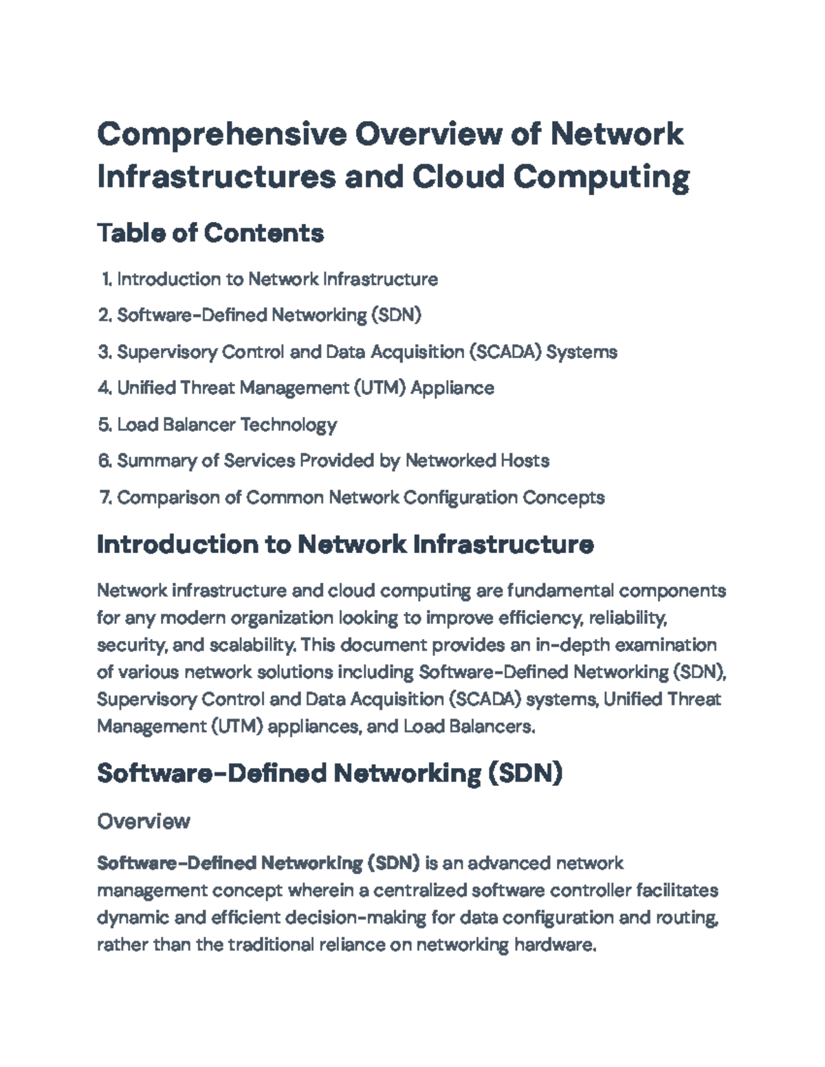 Advanced Network Infrastructure & Cloud Computing Overview (Course Code ...