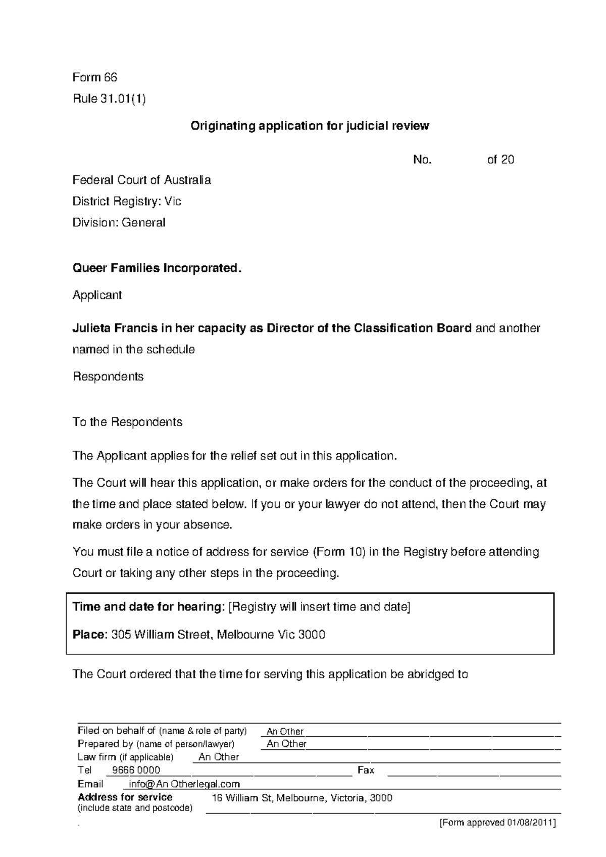 Judicial Review Application for Classification Decision - HD2021 - Studocu