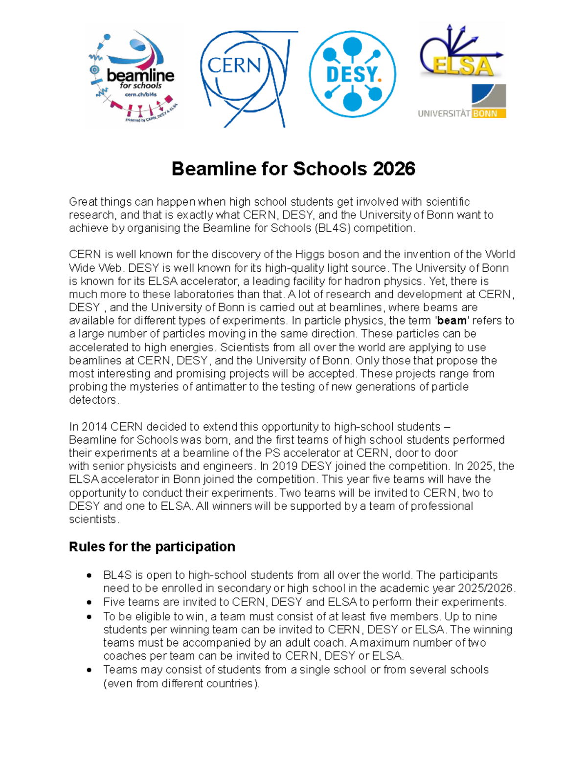 Beamline for Schools (BL4S) 2026: A Gateway to Scientific Discovery ...