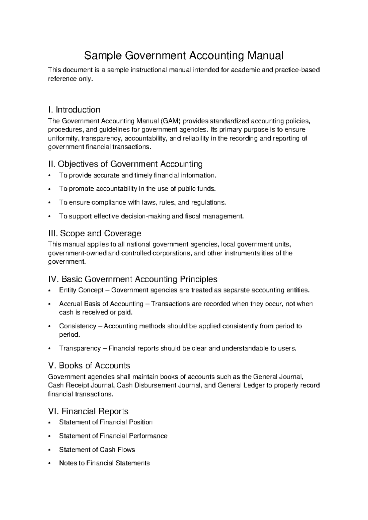 Government Accounting Manual Overview: Key Principles & Objectives ...