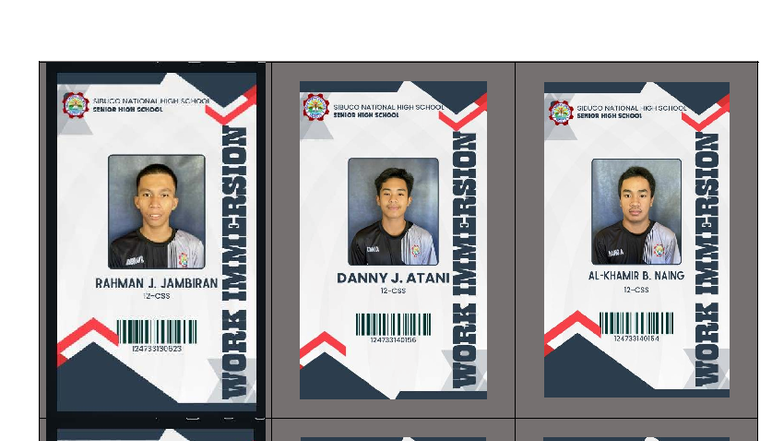 SIBUCO NATIONAL HIGH SCHOOL 12-CSS WORK IMMERSION ID Print - Studocu