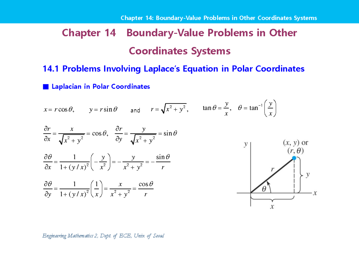 Lecture 14: Problems in Other Coordinate Systems - Engineering Math 2 ...