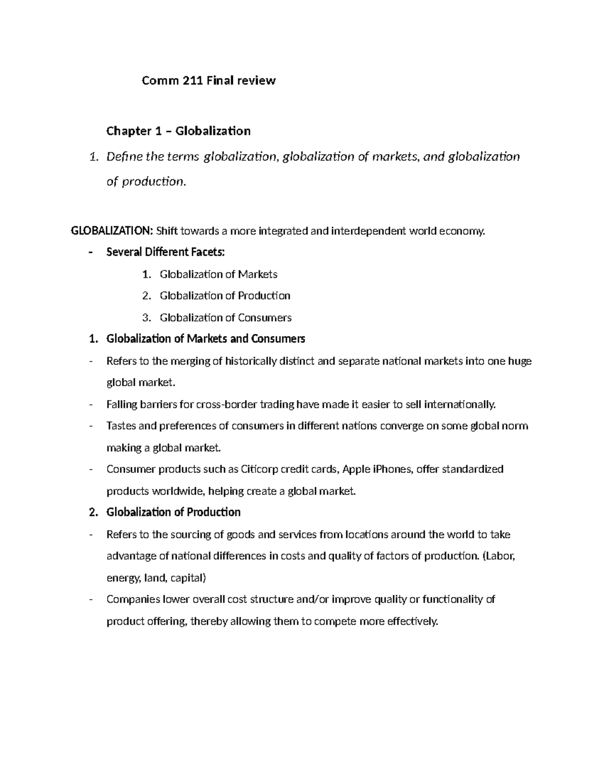 Comm 211 Quiz 2 - quiz 2 notes - Comm 211 Final review Chapter 1 ...