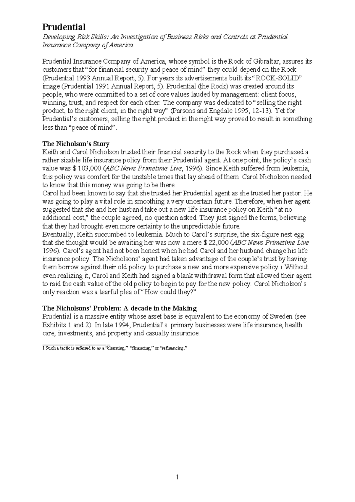 Prudential 2025: Analyzing Business Risks and Controls at Prudential ...